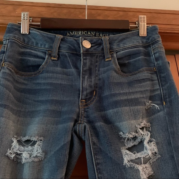 American Eagle Distressed Super Stretch Jeggings-2 - Picture 3 of 9